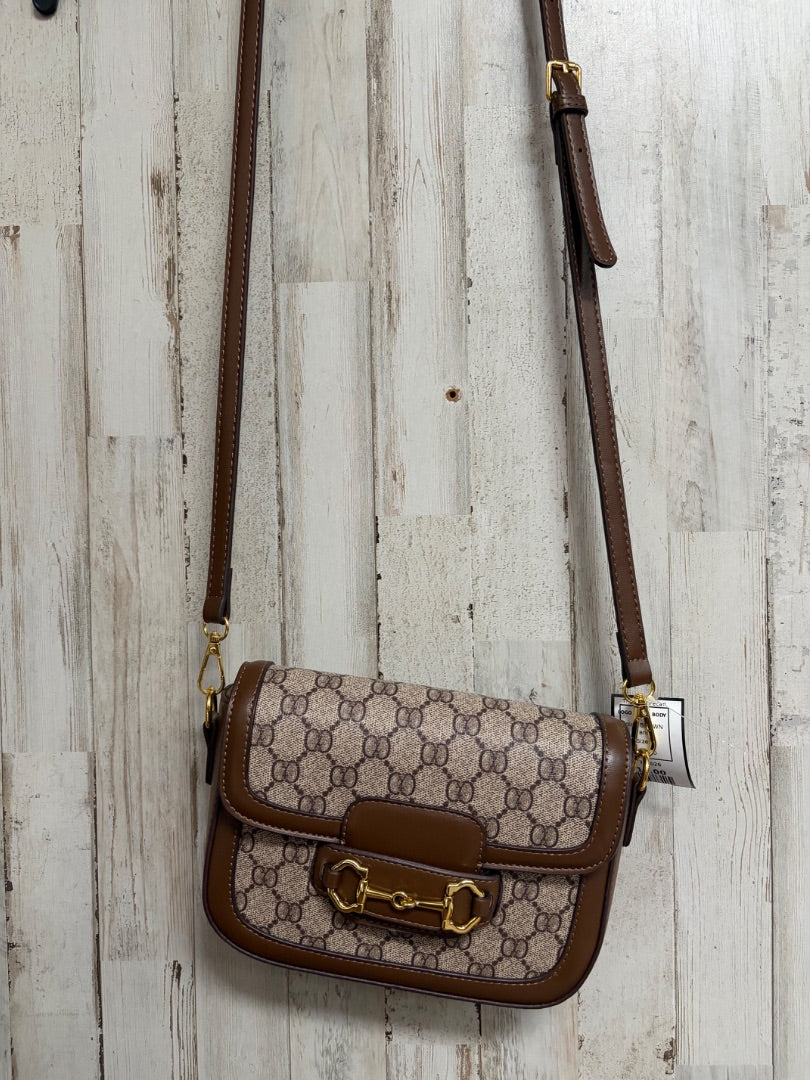 BROWN  LOGO CROSS BODY