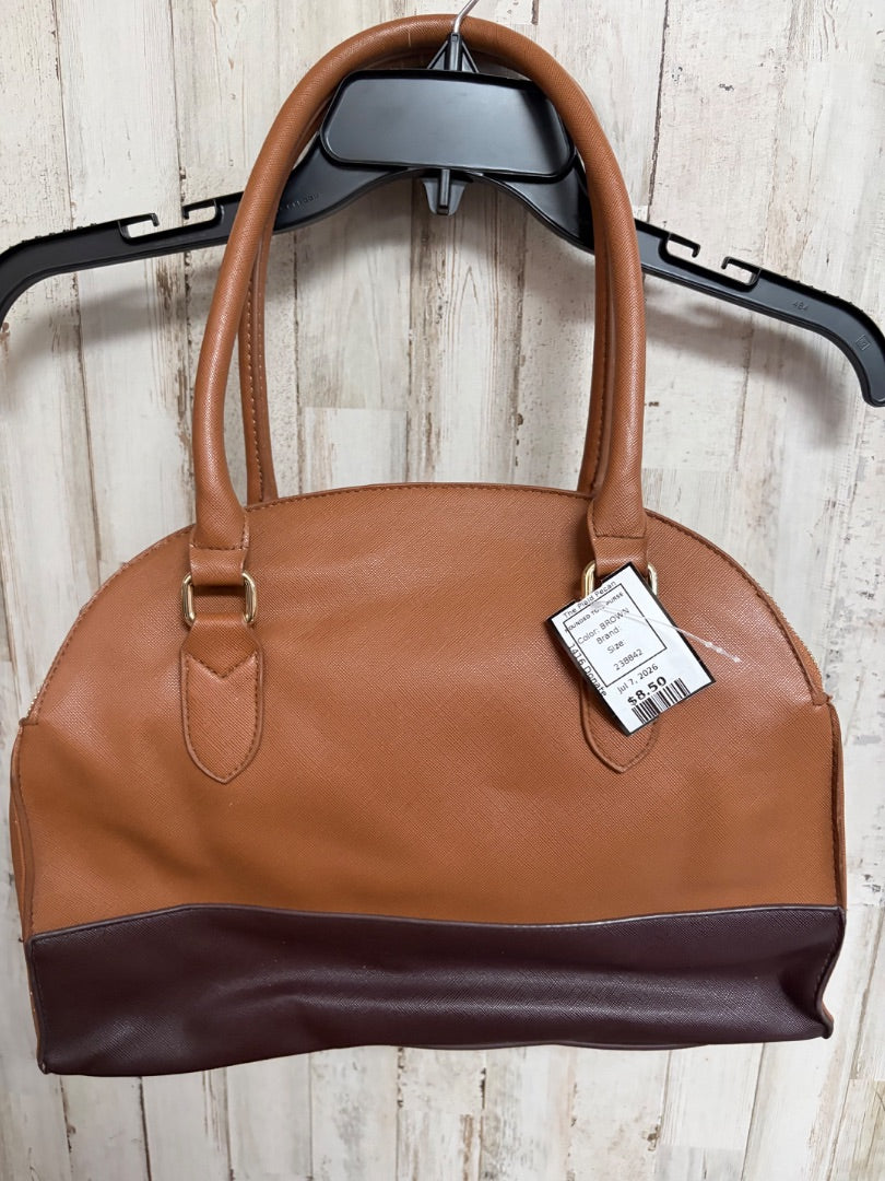 BROWN  ROUNDED TOTE PURSE