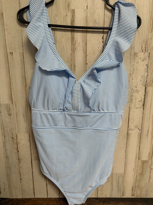 BLUE TIME AND TRU SEERSUCKER SWIM, LADIES XL