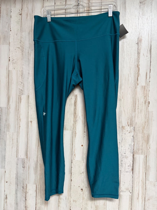 TEAL UNDER ARMOUR DRY FIT LEGGINGS, LADIES XL