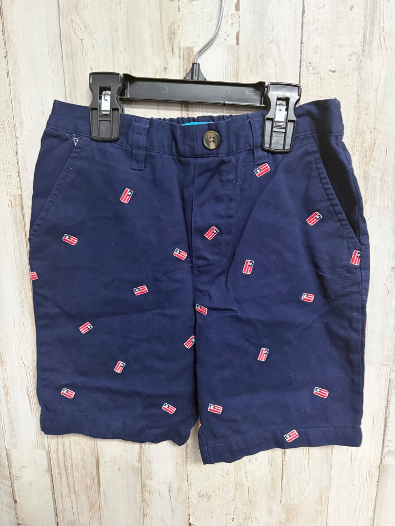 NAVY LIGHTNING BUG FLAG PRINT SHORTS, BOY 8