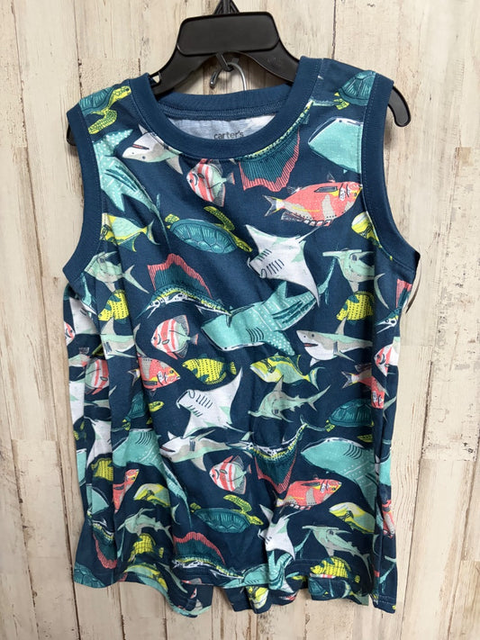 BLUE CARTERS 2PC FISH PJ SET, BOY 10