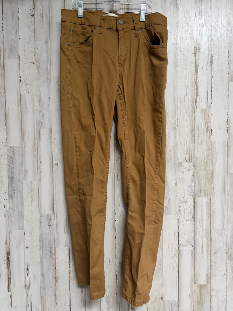 DARK TAN LEVIS 511 SLIM PANTS, BOY 16