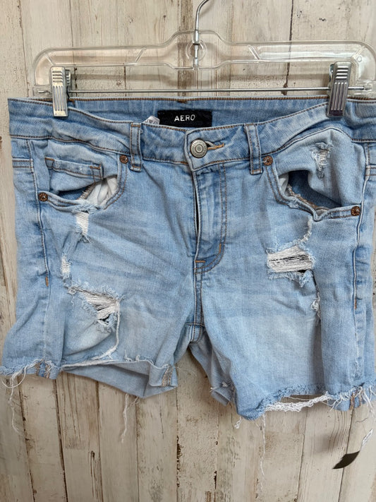 DENIM AERO SZ10 DISTRESS SHORTS, LADIES L