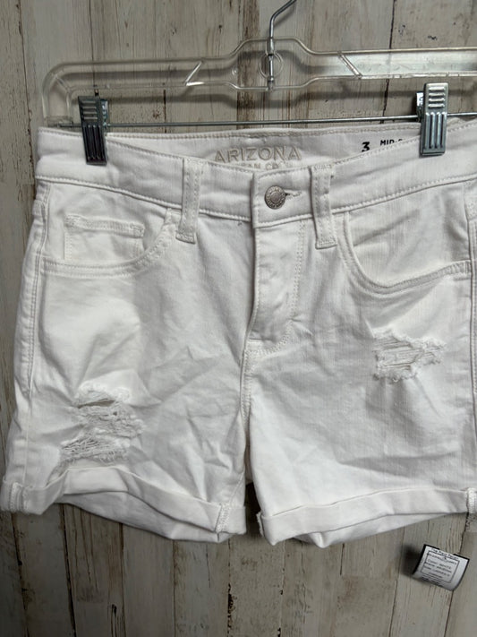 WHITE ARIZONA SZ3 DISTRESS SHORTS, LADIES S