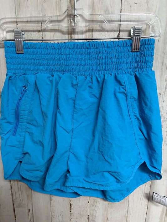 BLUE ZENANA HI WAIST SHORTS, LADIES M