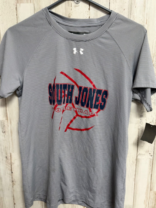 GREY UNDER ARMOUR SJ VOLLEYBALL TEE, LADIES M