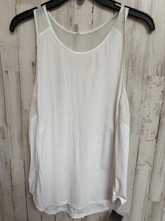WHITE LULULEMON MESH TANK, LADIES L