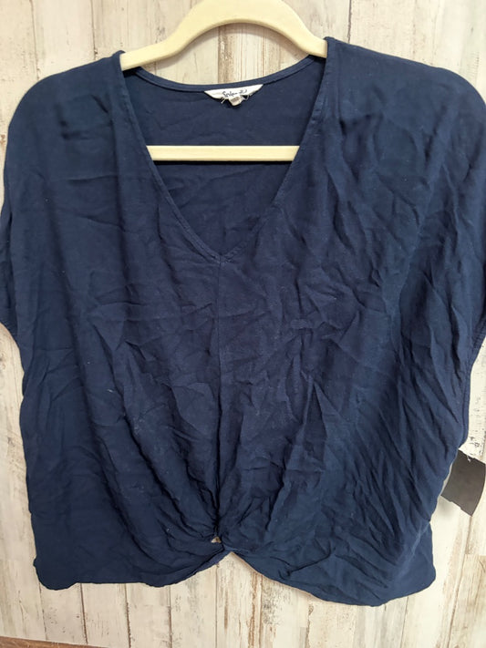 NAVY SPLENDID VNECK KNOT TOP, LADIES L