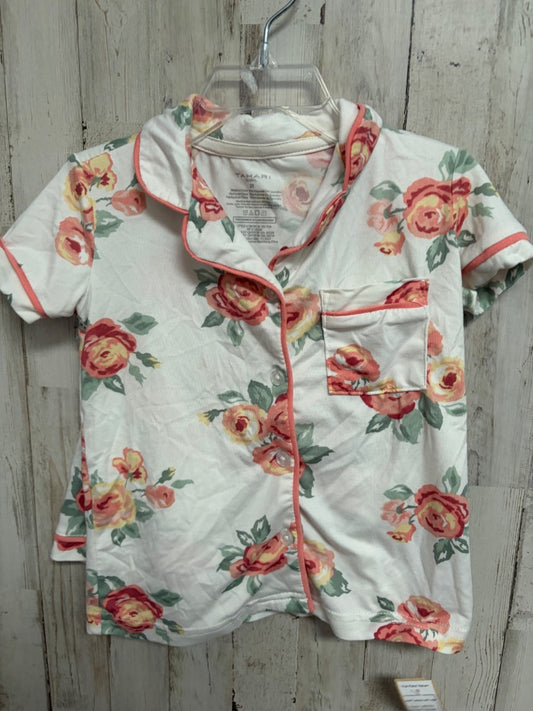 WHITE TAHARI SOFT ROSE 2PC PJS, GIRL 2T
