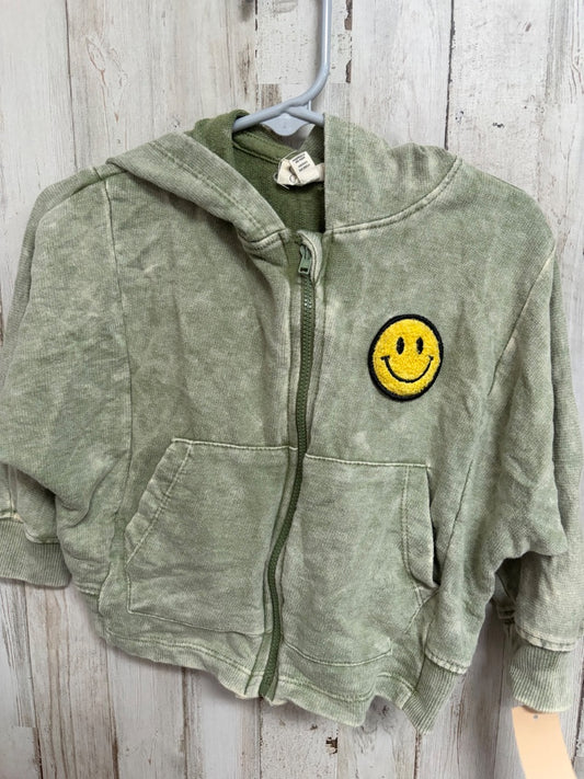 OLIVE JESSICA SIMPSON ACID WASHED SMILE HOODIE, GIRL 2T
