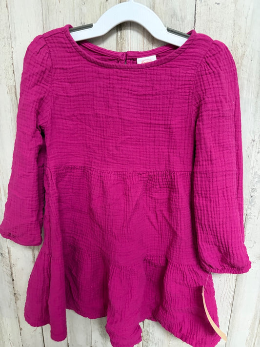 FUCHSIA WONDER NATION MUSLIN TIER DRESS, GIRL 3T