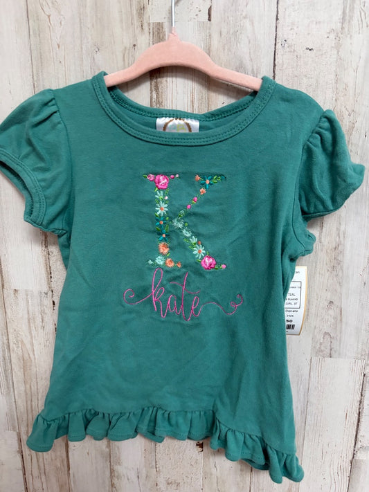 TEAL BB BLANKS KATE EMBROIDERED TEE, GIRL 3T