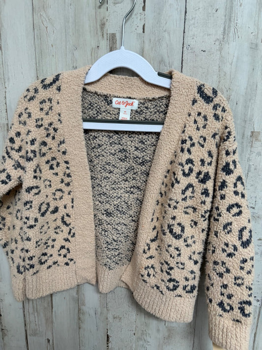 TAN CAT & JACK CHEETAH SHERPA SWEATER, GIRL 3T