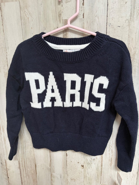 NAVY GB GIRLS PARIS KNIT SWEATER, GIRL 3T