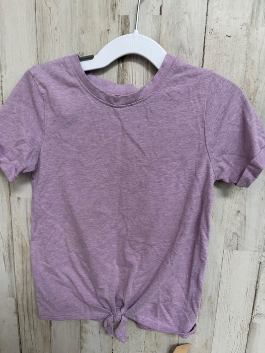 PURPLE GARANIMALS KNOT HEATHERED TEE, GIRL 5T