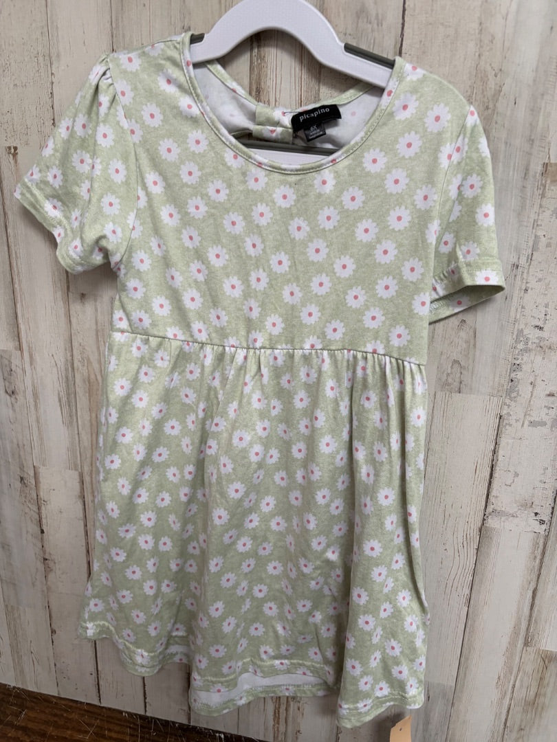 GREEN PICAPINO SOFT DAISY DRESS, GIRL 6X