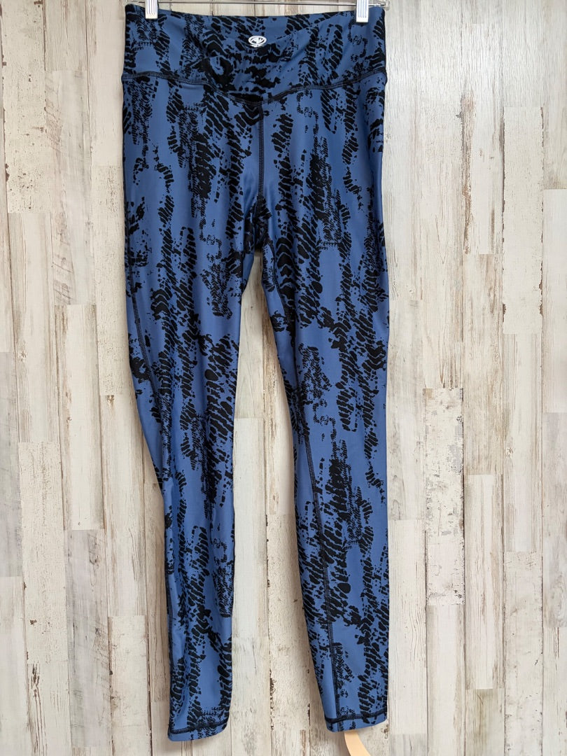 BLUE/BLACK ATHLETIC WORKS PRINTED LEGGINGS, LADIES M