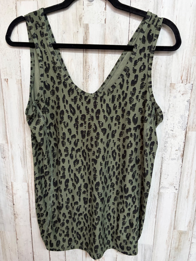 OLIVE OLD NAVY CHEETAH ACTIVE TANK, LADIES M