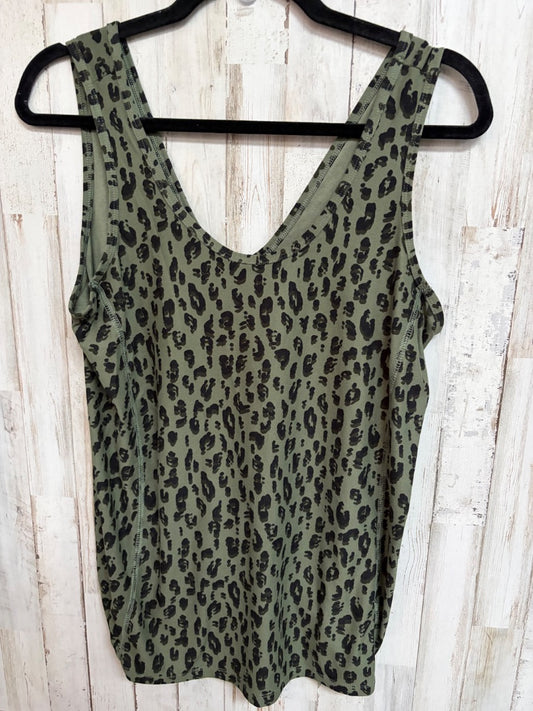 OLIVE OLD NAVY CHEETAH ACTIVE TANK, LADIES M