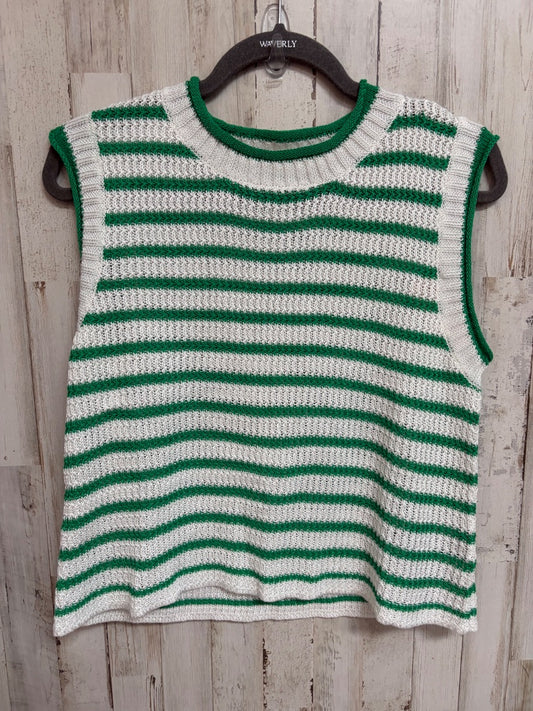 KELLY GREEN SHEIN STRIPE KNIT TANK, LADIES M