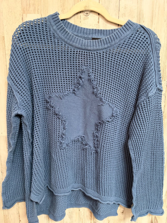 BLUE TORRID HOLEY KNIT STAR SWEATER 00, LADIES M/L
