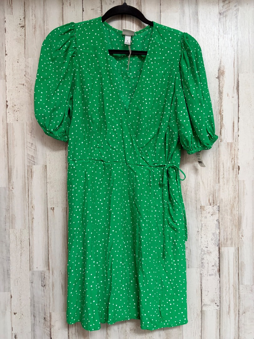 KELLY GREEN A NEW DAY DOTTED WRAP DRESS, LADIES M