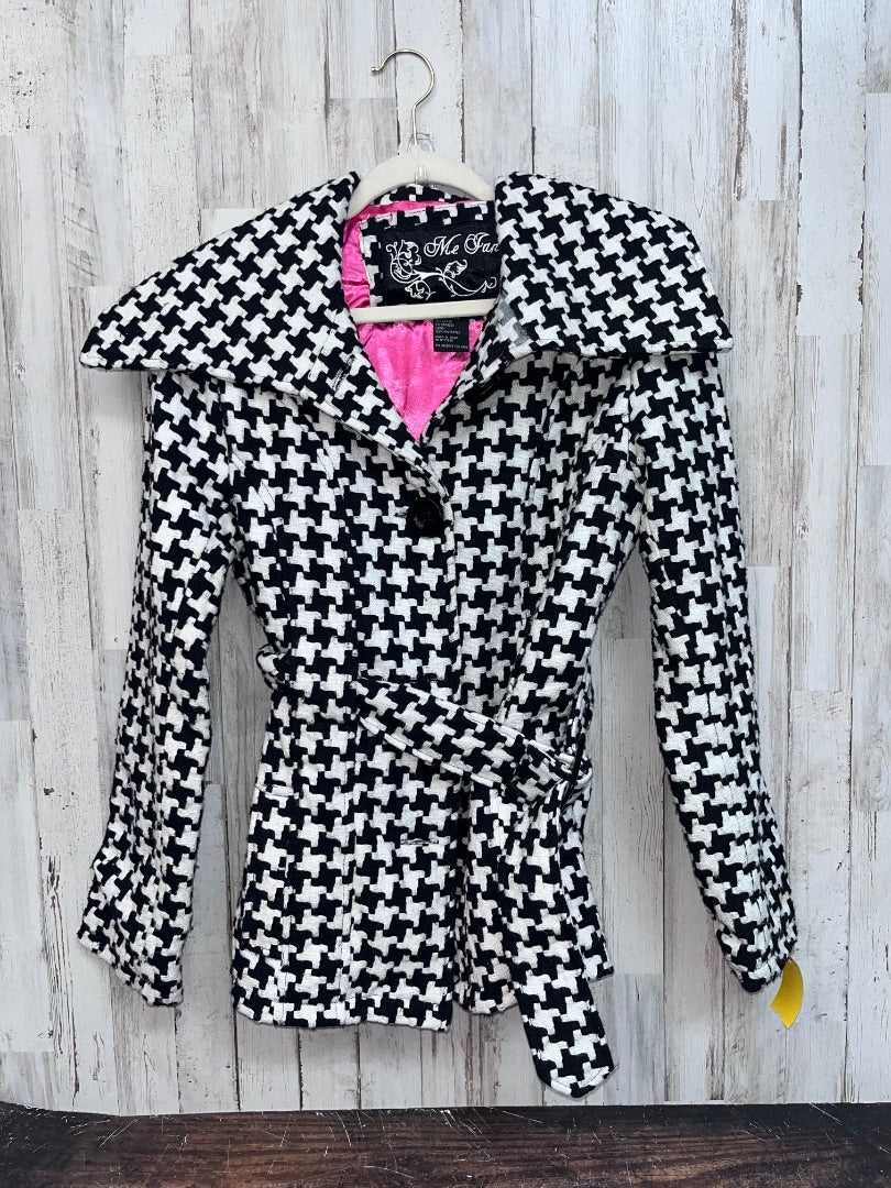 BLACK/WHITE ME JANE CHECK PRINT PEACOAT, LADIES S