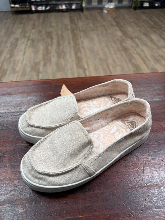 TAN QUICKSILVER CANVAS SLIP ON SHOES, SHOES A7