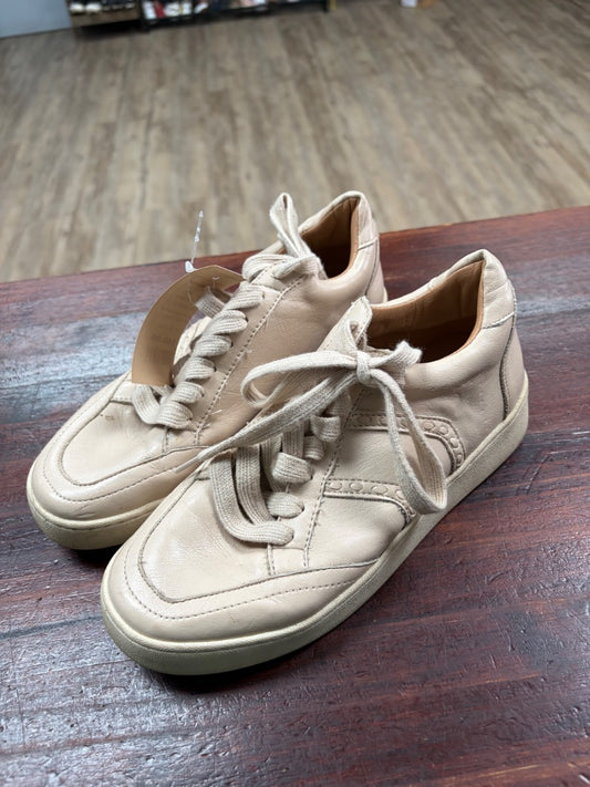 TAN WHITE RAVEN LEATHER SNEAKERS, SHOES A7.5