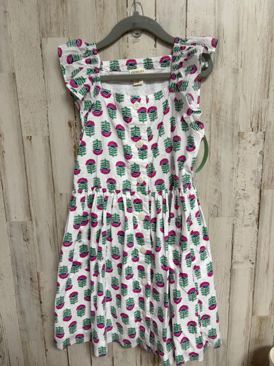 WHITE CREW CUTS FLORAL BUTTON DRESS, GIRL 7