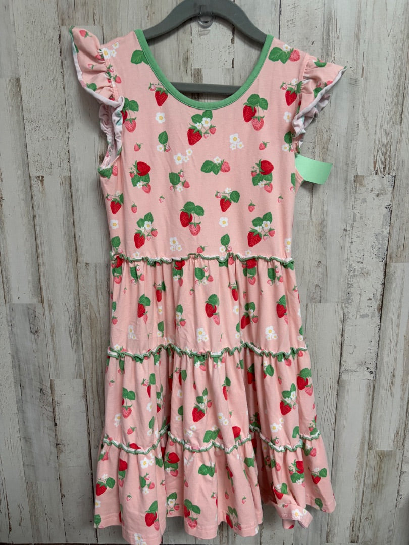 PINK SERENDIPITY STRAWBERRY TIER DRESS, GIRL 7/8