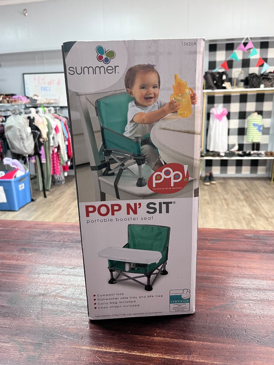 TEAL SUMMER NEW POP N SIT PORTABLE BOOSTER, BABY GEAR