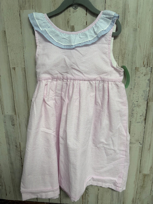 PINK STITCHY FISH SEERSUCKER DRESS, GIRL 8