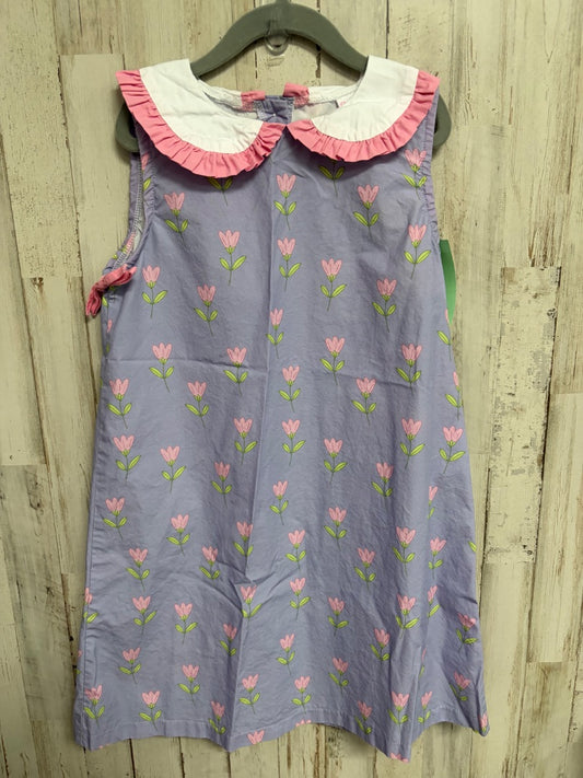 PURPLE  FLORAL COLLAR DRESS, GIRL 8