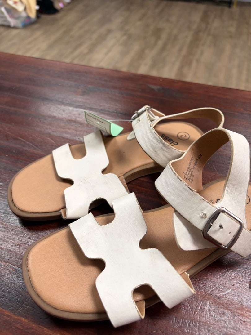 WHITE ART CLASS BUCKLE STRAP SANDALS, SHOES Y2