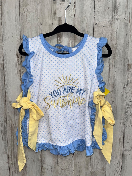 WHITE/BLUE LITTLE MAGNOLIA YOU ARE MY SUNSHINE DOTTED OPEN TOP, GIRL 18-24M