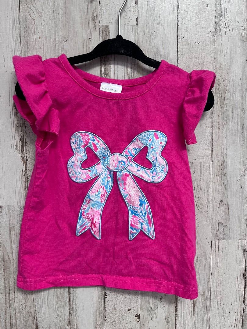 PINK BOUTIQUE BOW APPLIQUE TEE, GIRL 2T