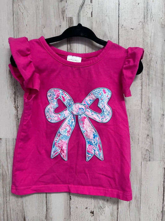 PINK BOUTIQUE BOW APPLIQUE TEE, GIRL 2T