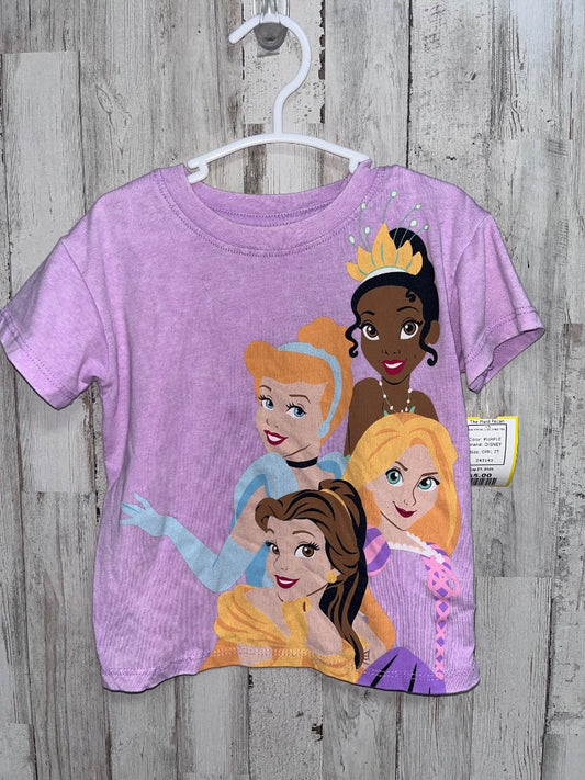 PURPLE DISNEY PRINCESS ACID WASHED TEE, GIRL 2T