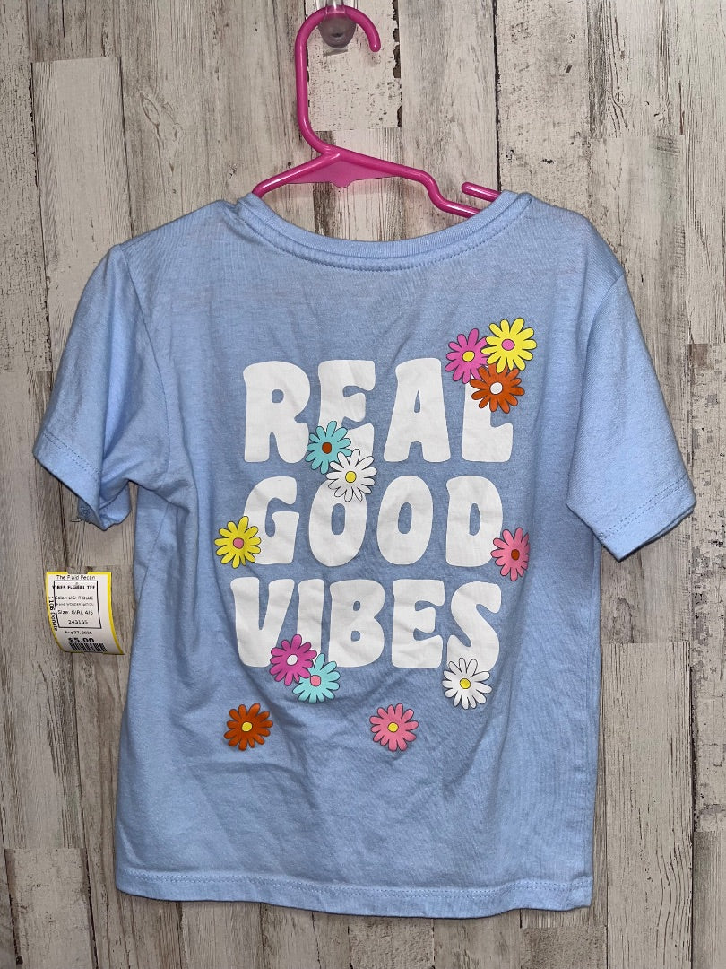 LIGHT BLUE WONDER NATION VIBES FLORAL TEE, GIRL 4/5