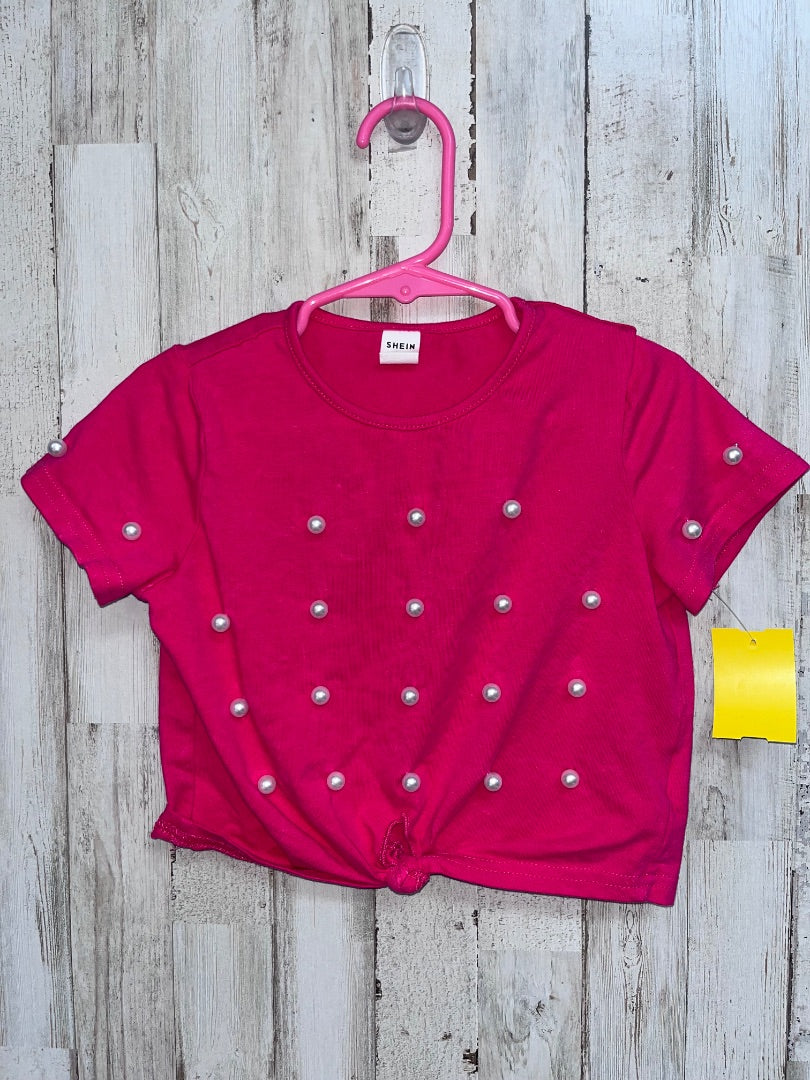 PINK SHEIN PEARL KNOT TEE, GIRL 4T