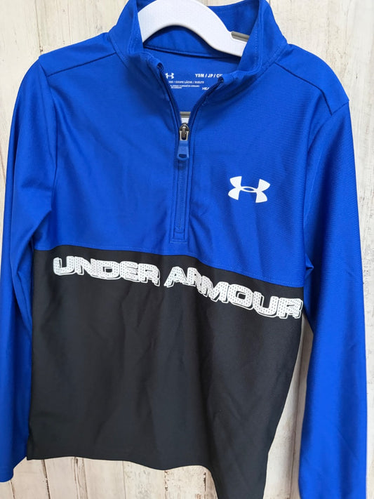 BLUE/BLACK UNDER ARMOUR HALF ZIP PULLOVER, BOY 8