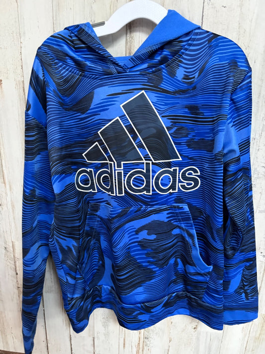 BRIGHT BLUE/BLACK ADIDAS LOGO HOODIE, BOY 8