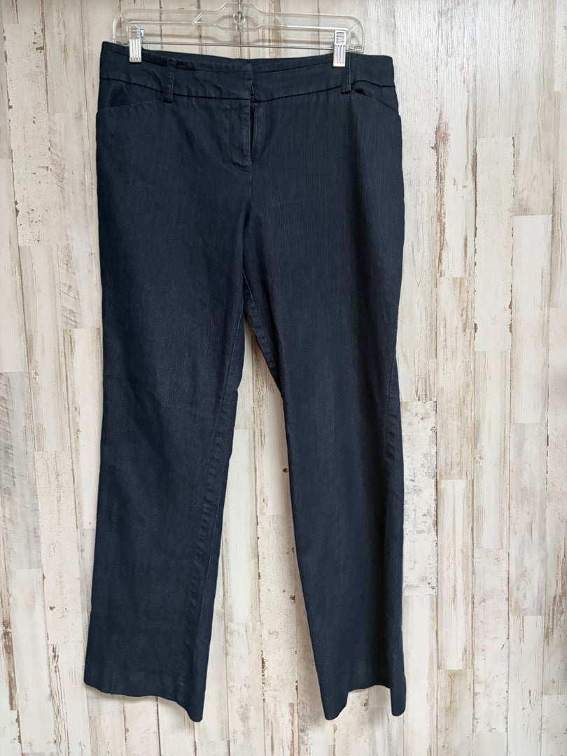 DARK DENIM NY&CO CHAMBRAY TROUSERS SZ 10, LADIES L