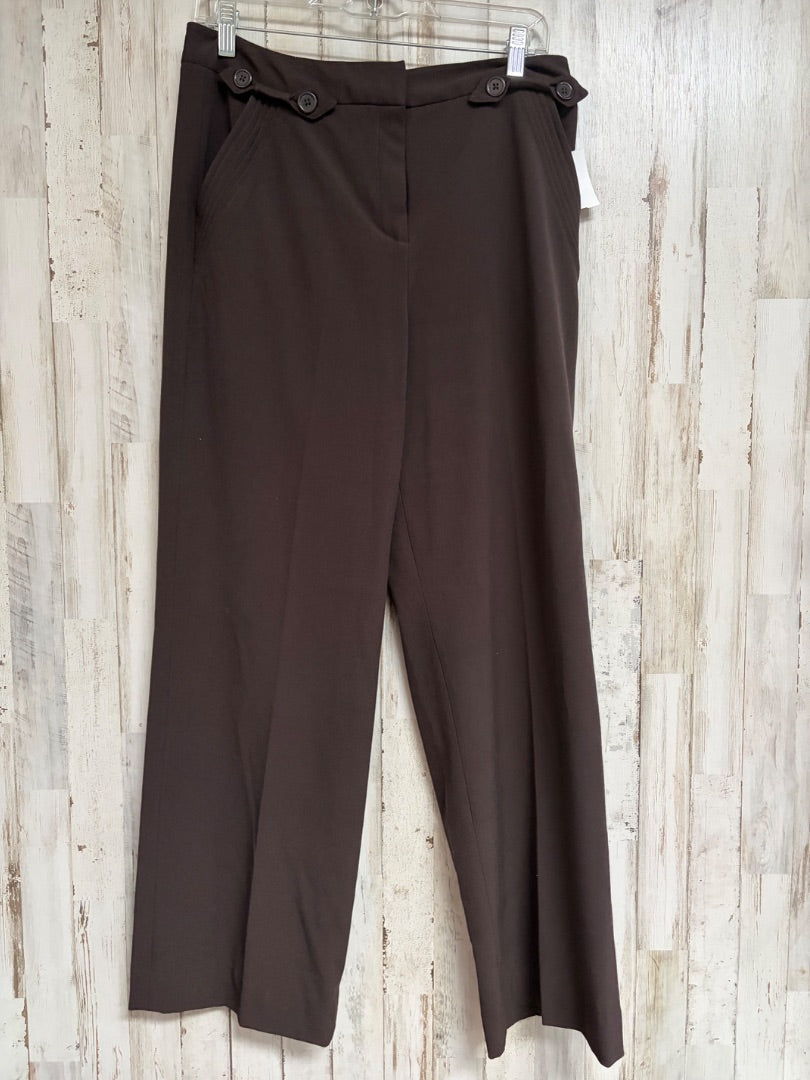 DARK BROWN LARRY LEVINE SZ 10 TROUSERS, LADIES L