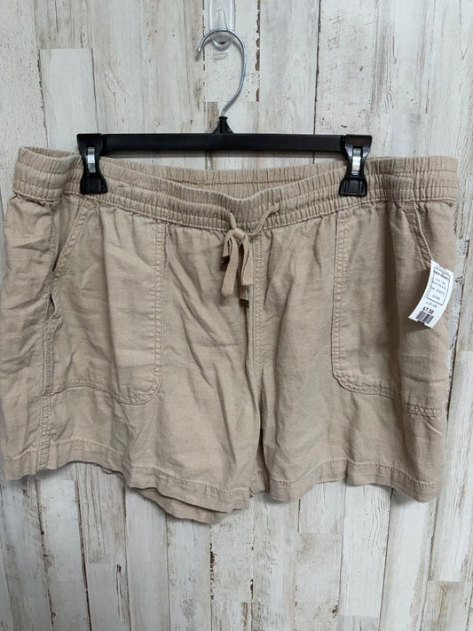 TAN TIME & TRU LINEN SHORTS, LADIES XL