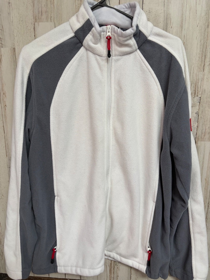 WHITE ENGELBERT SSSTRAUSS FLEECE ZIP JACKET, LADIES M