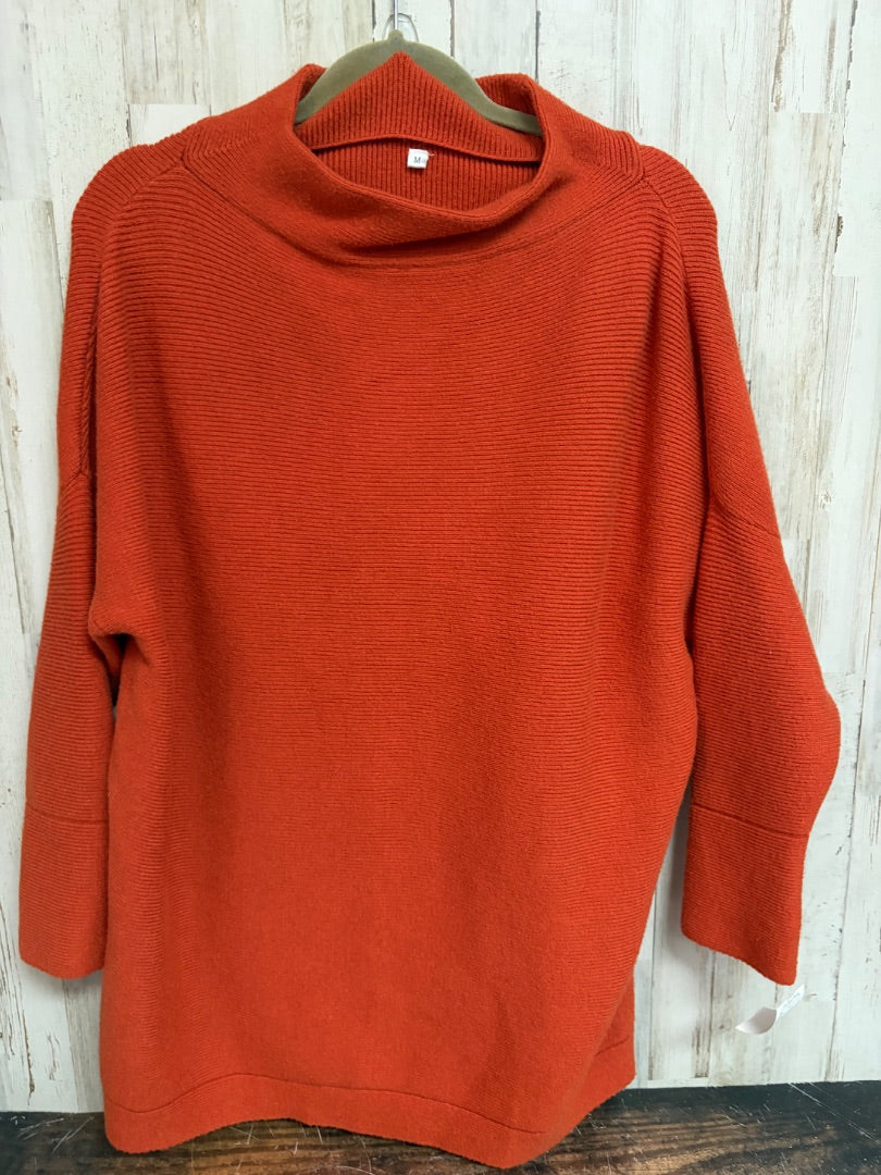 RUST SHEIN RIBBED TUNIC SWEATER, LADIES M