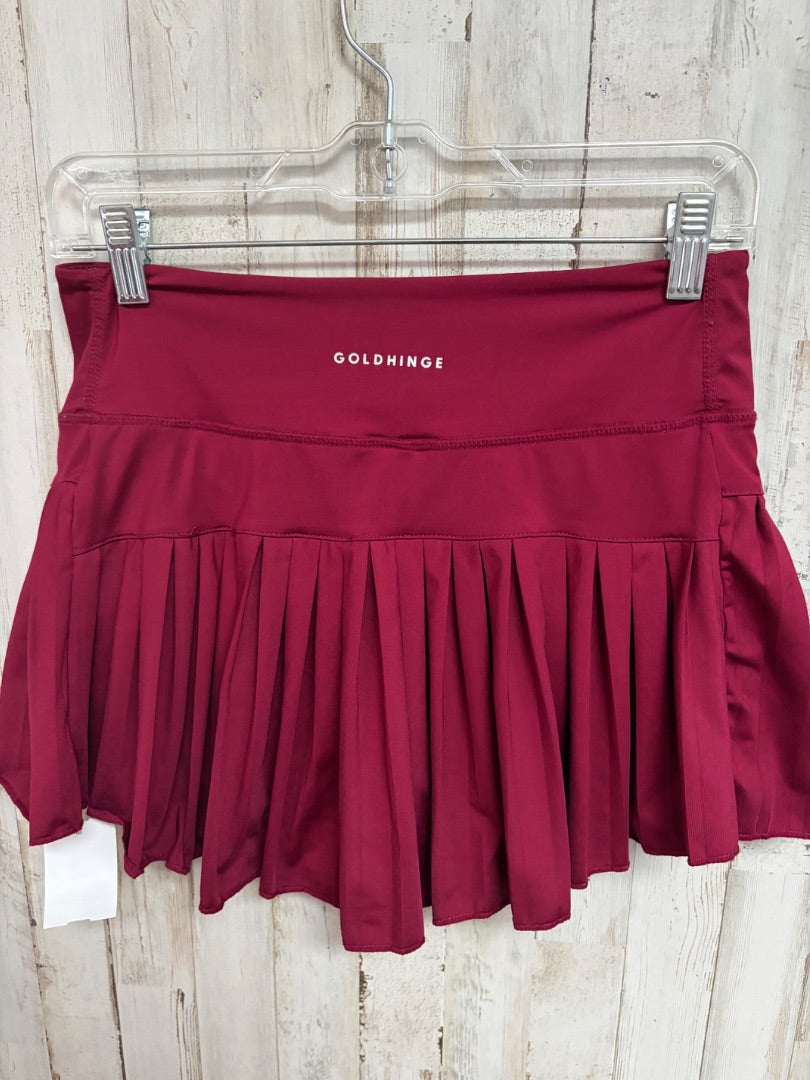 MAROON GOLDHINGE PLEATED SKORT, LADIES M